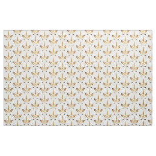 Gold Floral Unicorn Stoff