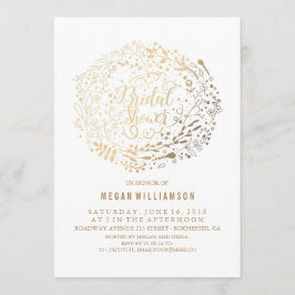 Gold Floral Vintag White Brautparty Einladung