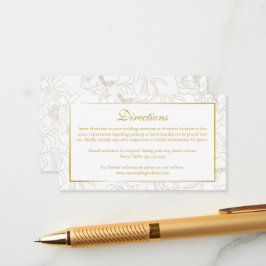 Gold Floral Wedding Directors Eintrittskarte Begleitkarte