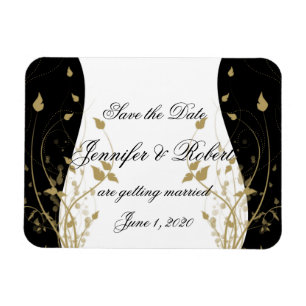 Gold florale kurvige Hochzeit Sichern Sie das Datu Magnet