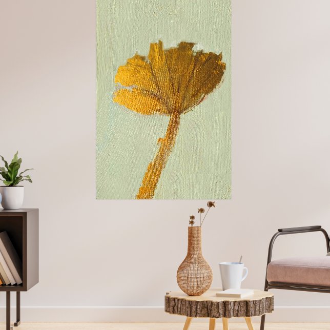 Gold Flower on Canvas Poster (Wohnzimmer 3)