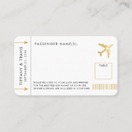 Gold Flugzeug Ticket Boarding Pass Place Escortkar