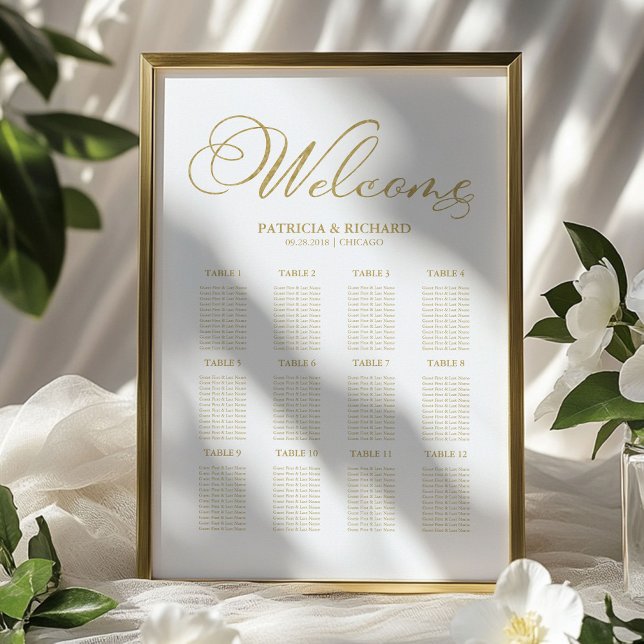 Gold Foil 12 Tische Hochzeitskarte Poster (Von Creator hochgeladen)