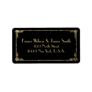 Gold Foil Art Deco Great Gatsby Address Labels Adressaufkleber