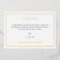 Gold Foil Art Sale Danke Kartenvorlage