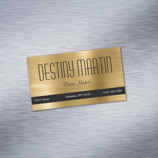 Gold Foil Black Contact Bar Magnetische Visitenkarte (Beispiel)