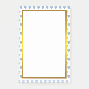 Gold Foil Blue Liebe Herzmuster Valentine Post-it Klebezettel