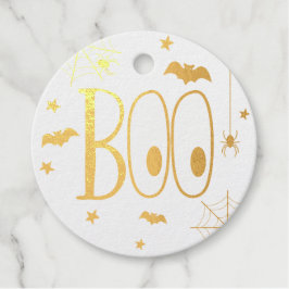 Gold Foil Boo Halloween Geschenkanhänger