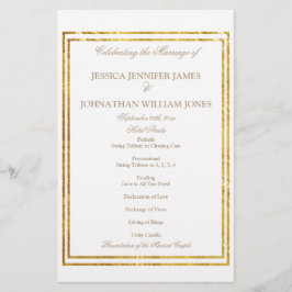 Gold Foil Border Elegantes Script Wedding Program