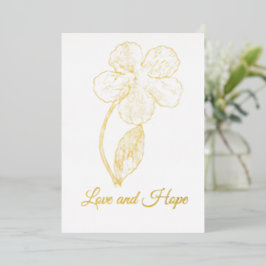 Gold Foil Botanical Love and Hope Holiday Card Folien Feiertagskarte
