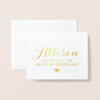 Gold Foil Bridesmaid Vielen Dank | Bridesmaid-Kart