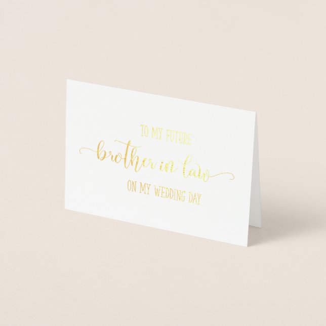 Gold Foil Brother in Law Wedding Day Danke Folienkarte (Vorderseite)