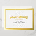 Gold Foil Calligraphy Grand Opening Folieneinladung<br><div class="desc">Dieses elegante Grand Opening-Angebot besticht durch ein Design mit Goldfolienskript und Goldfolienrahmen.</div>