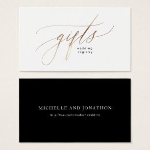 Gold Foil Calligraphy Modern Wedding Gift Registry