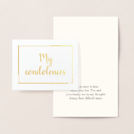 Gold Foil Card "Mein Beileid" Folienkarte