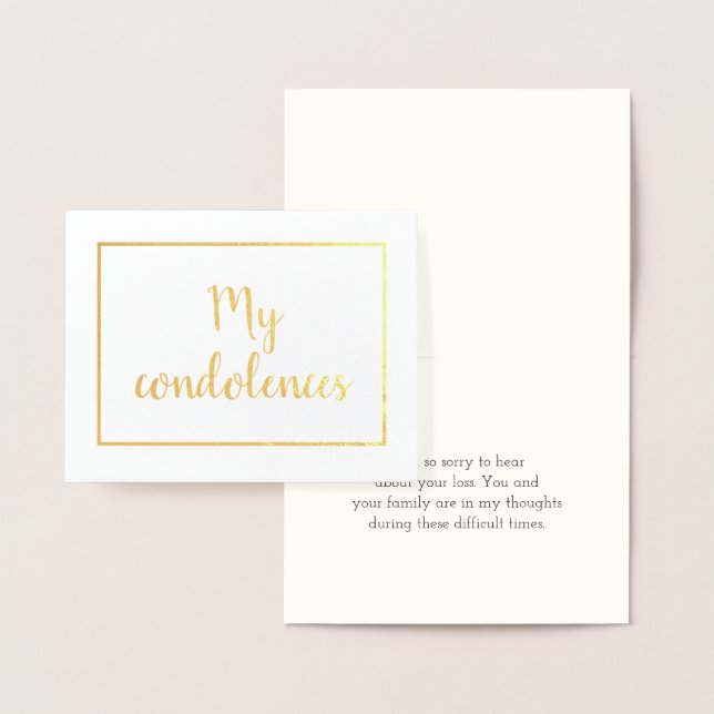 Gold Foil Card "Mein Beileid" Folienkarte (Anzeige)