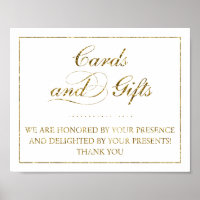 Gold Foil Cards & Gifts Wedding Sign