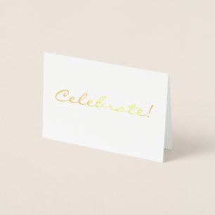Gold Foil Celebrate Mini Card Folienkarte