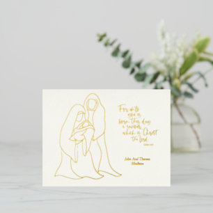 Gold Foil Christmas Nativity Post Card Folien Feiertagspostkarte