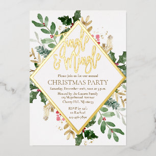 Gold Foil Christmas Party Einladung