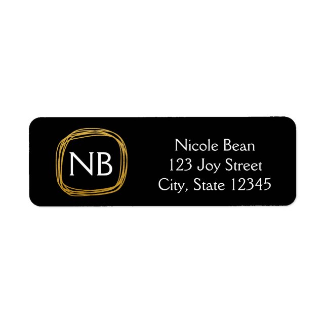 Gold Foil Circle Modern Glam Chic Address Labels (Vorne)