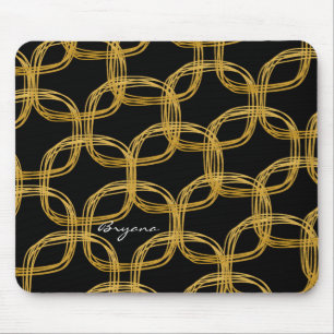 Gold Foil Circle Modern Glam Mouse Pad Mousepad