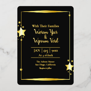 Gold Foil Classic Luxury Vector Einladungskarte Folieneinladung