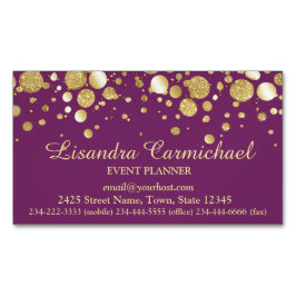 Gold Foil Confetti auf Pflaumenmagnetikkarte Magnetische Visitenkarte