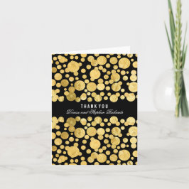 Gold Foil Confetti Black Wedding Danke Karten