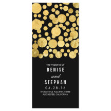 Gold Foil Confetti Black Wedding Programs