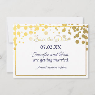 Gold Foil Confetti Dots Einladung Rett Date Card