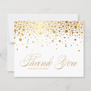 Gold Foil Confetti Dots Hochzeit Dankeschön Karte