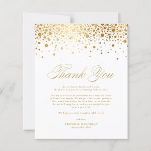 Gold Foil Confetti Dots Hochzeit Dankeschön Karte