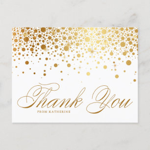 Gold Foil Confetti Dots Vielen Dank Postkarte