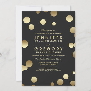 Gold Foil Confetti Engagement Party Einladung