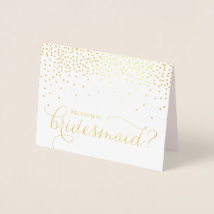 Gold Foil Confetti Punkte werden Sie meine Bridesm Folienkarte