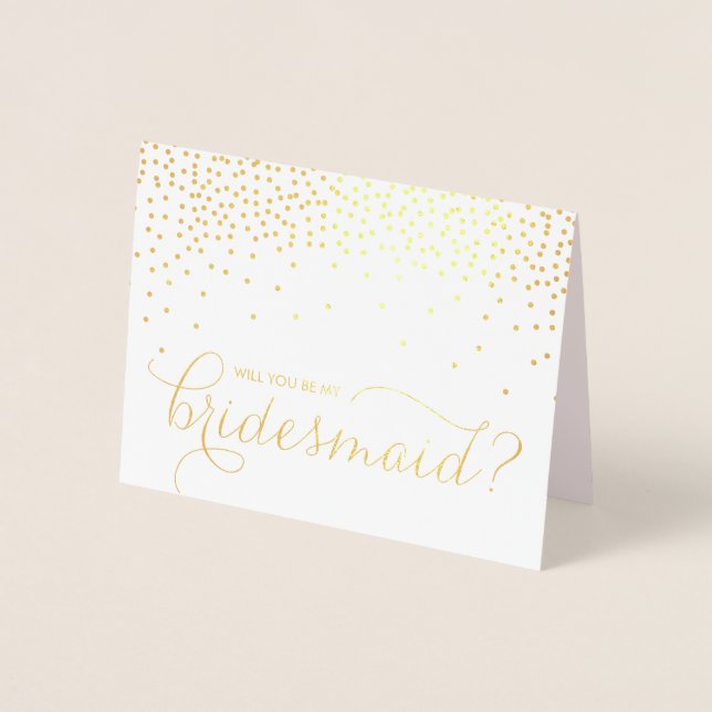 Gold Foil Confetti Punkte werden Sie meine Bridesm Folienkarte (Vorderseite)