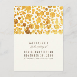 Gold Foil Confetti Save the Date Ankündigungspostkarte