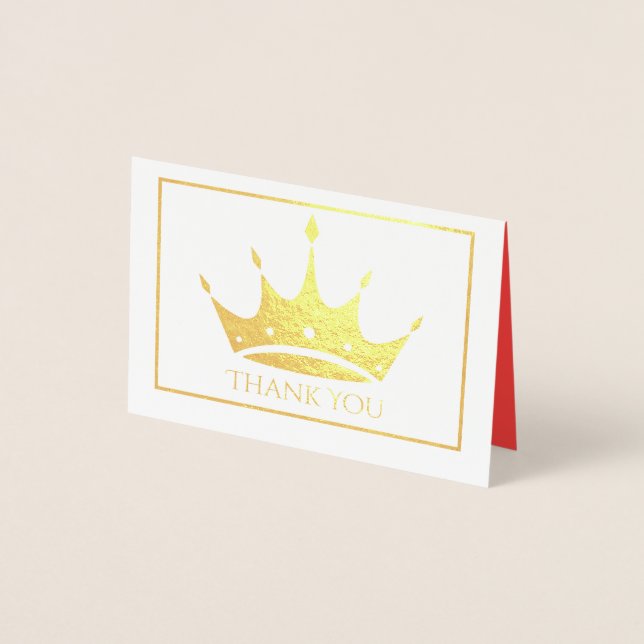 Gold Foil Crown Mini Card Vielen Dank Folienkarte (Vorderseite)