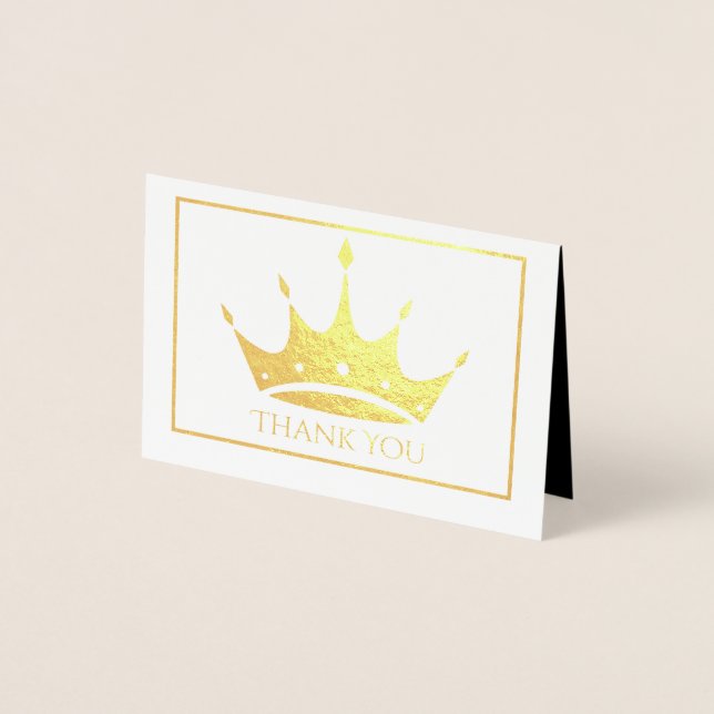 Gold Foil Crown Mini Card Vielen Dank Folienkarte (Vorderseite)