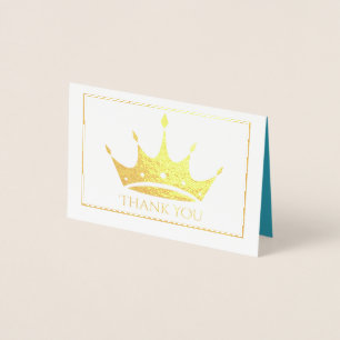 Gold Foil Crown Mini Card Vielen Dank Folienkarte