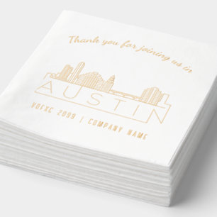 Gold Foil Custom Austin Corporate Event Napkins Servietten Mit Folie