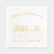 Gold Foil Custom Austin Corporate Event Napkins