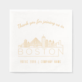 Gold Foil Custom Boston Corporate Event Napkins Servietten Mit Folie