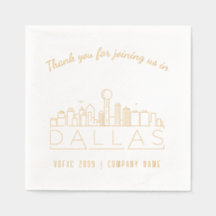 Gold Foil Custom Dallas Corporate Event Napkins