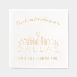 Gold Foil Custom Dallas Corporate Event Napkins Servietten Mit Folie