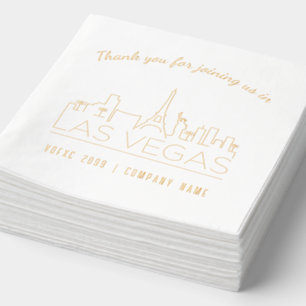 Gold Foil Custom Las Vegas Corporate Event Napkins Servietten Mit Folie