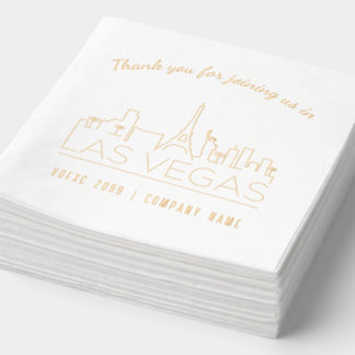 Gold Foil Custom Las Vegas Corporate Event Napkins Servietten Mit Folie