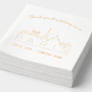 Gold Foil Custom Paris Corporate Event Napkins Servietten Mit Folie