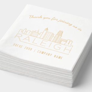 Gold Foil Custom Raleigh Corporate Event Napkins Servietten Mit Folie